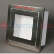Alarmed AED Wall Cabinet Stainless Steel Semi-Recessed w/ AED Signs 
